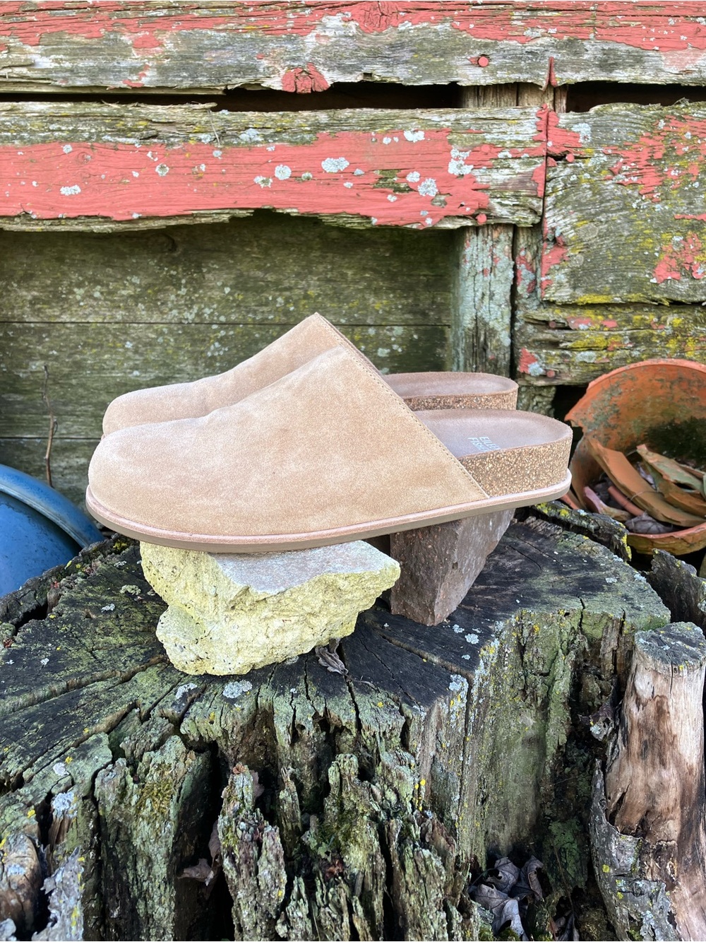 Eileen Fisher Bios Ecru Tan Suede Slip-On Mule Clogs 8 - Picture 6 of 15